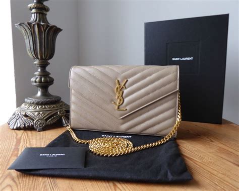 ysl wallet on chain nude|SAINT LAURENT Grain De Poudre Matelasse Chevron .